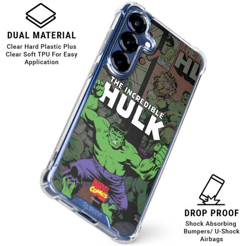 Marvel Classic Comics Hulk Fighter Vintage Galaxy S25 Clear Case